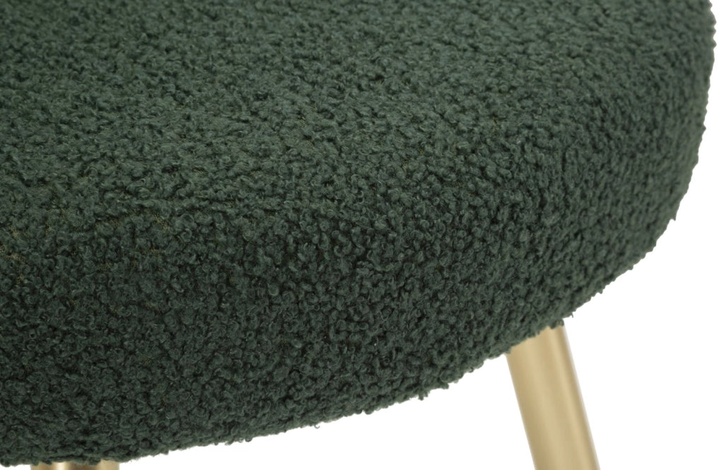 Sedia Mini Ilary Verde Ø40x67 cm in MDF e Spugna e Ferro e Poliestere Verde e Oro