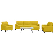 Set di Divani 4 pz con Cuscini e Rinforzi Giallo in Velluto 3278467