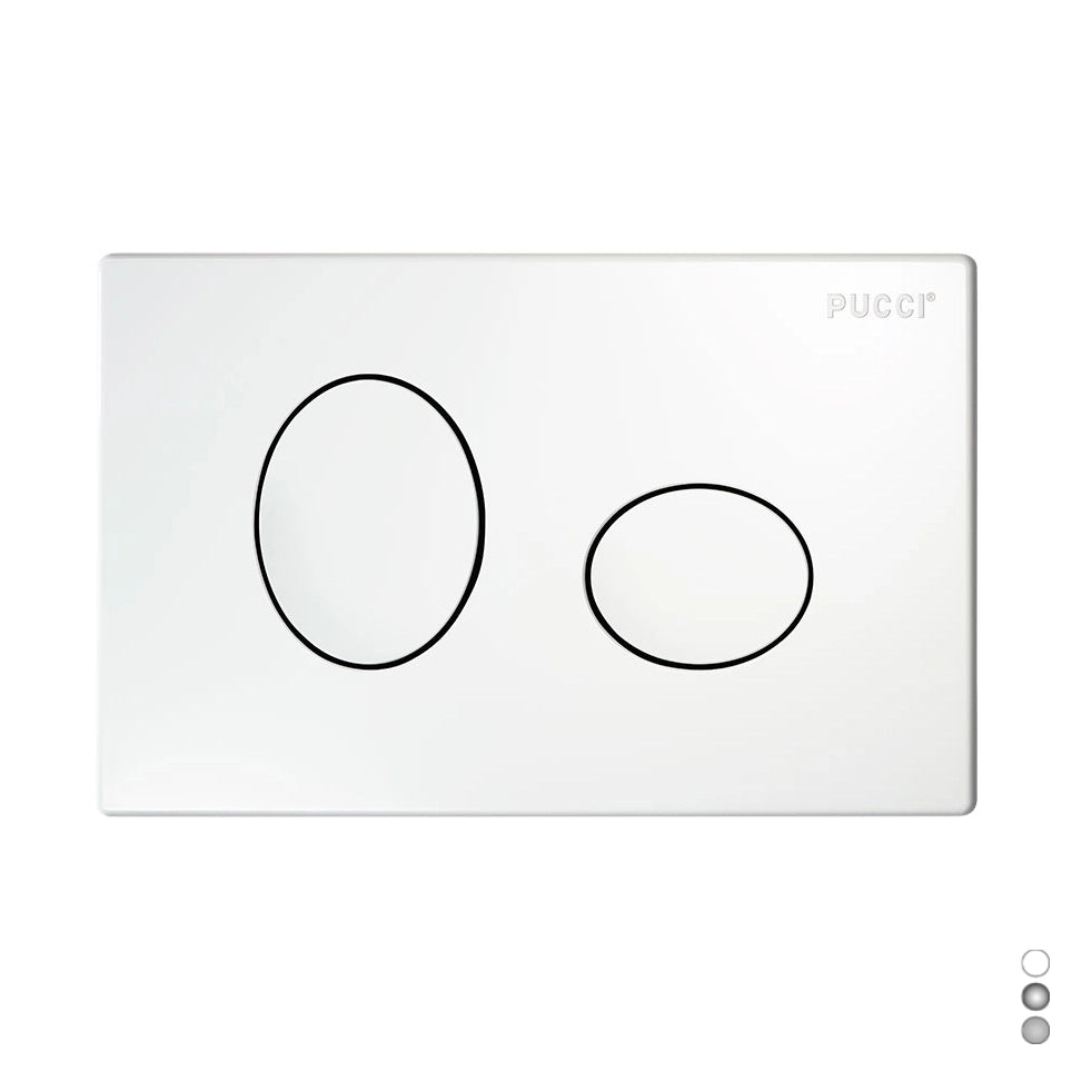 PLACCA PER CASSETTA INCASSO PUCCI ECO 2 PULSANTI ELLISSE MOD.2014- Bianca- PUCCI- pezzi 1