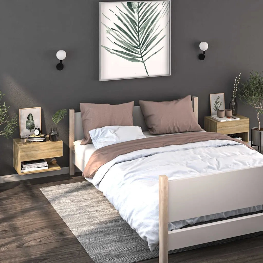 Comodino a Parete Rovere Sonoma 810959