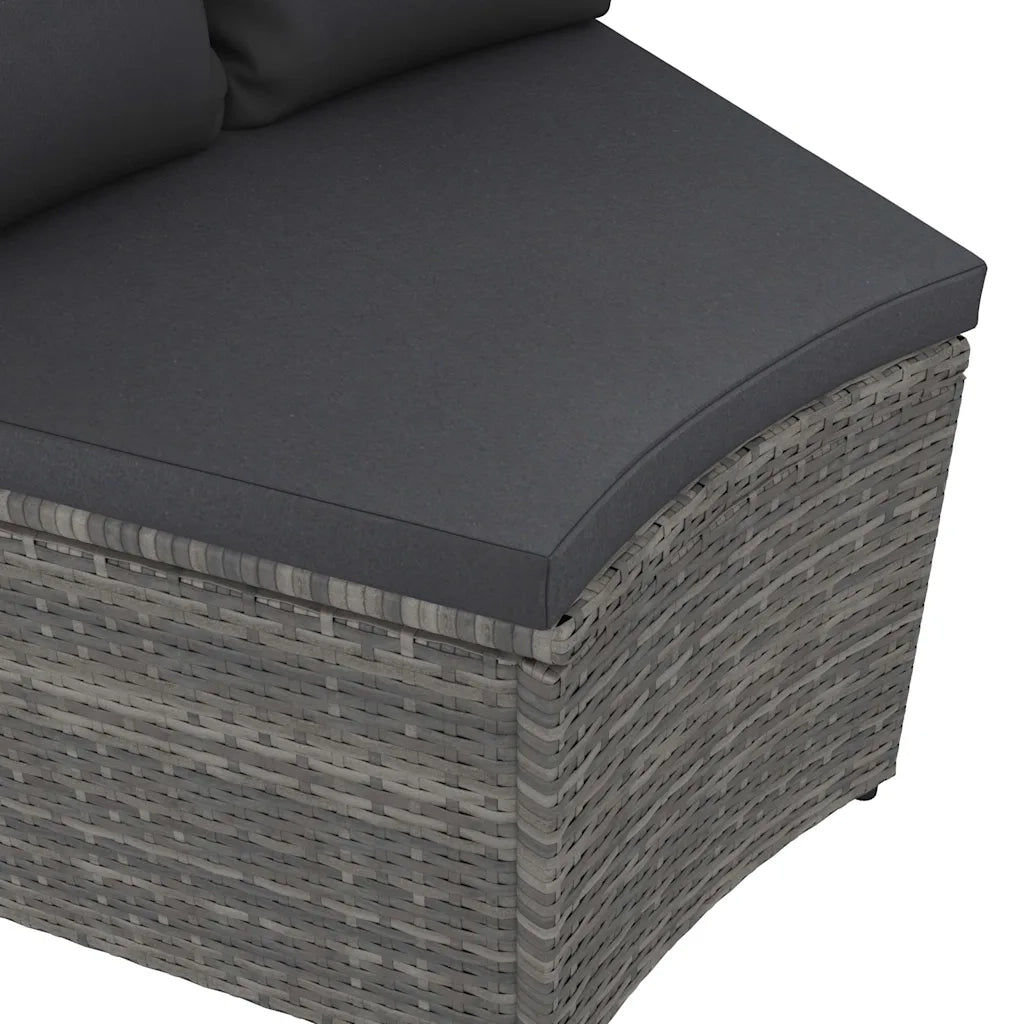 Set Divani da Giardino 5 pz con Cuscini in Polyrattan Grigio 3064907