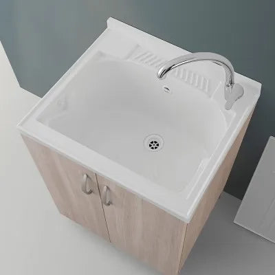 Mobile lavanderia da interno 60 cm olmo con strofinatoio incluso