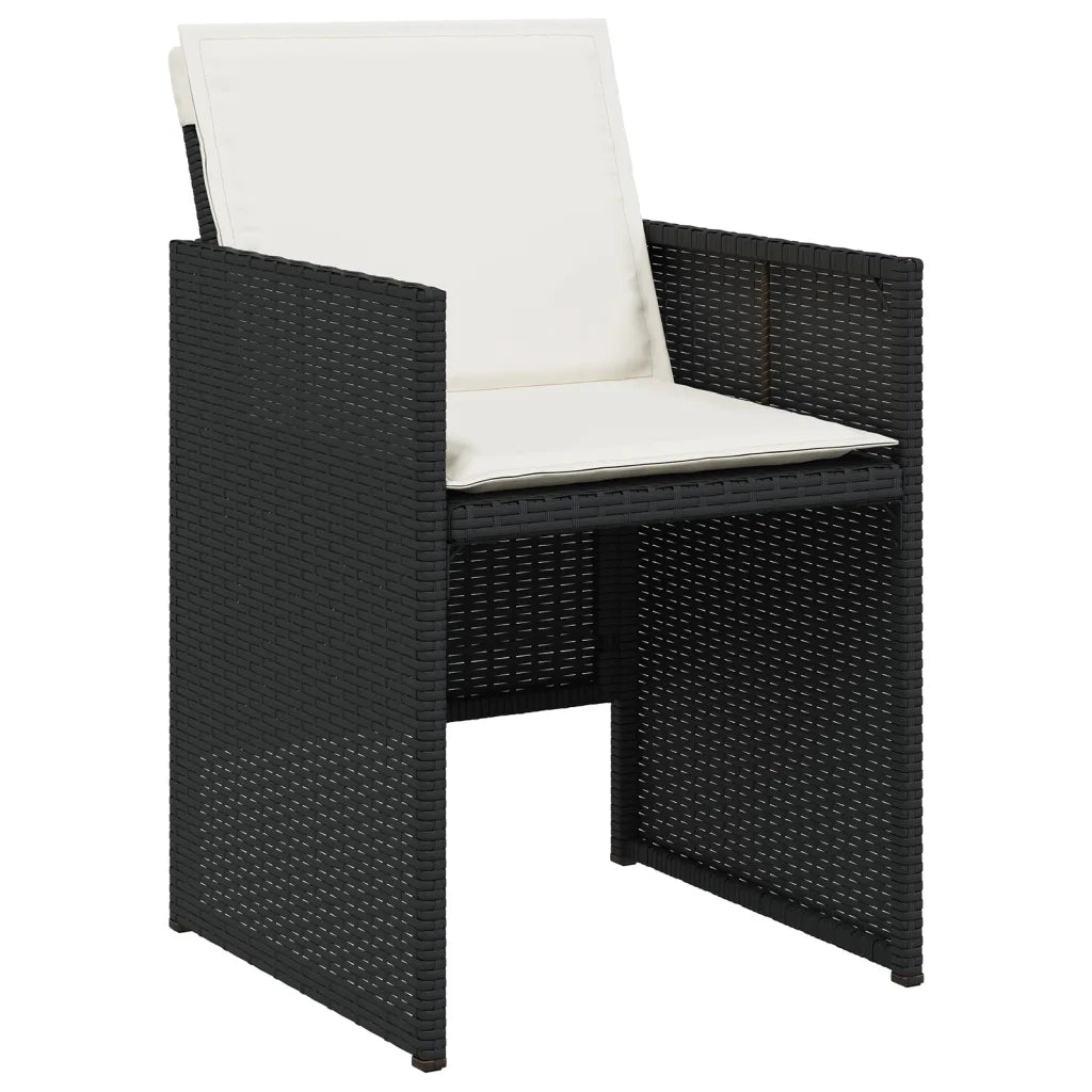 Set da Pranzo da Giardino 11 pz con Cuscini in Polyrattan Nero 3277733