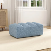 Divano modulare con ottomana in pile granulato blu