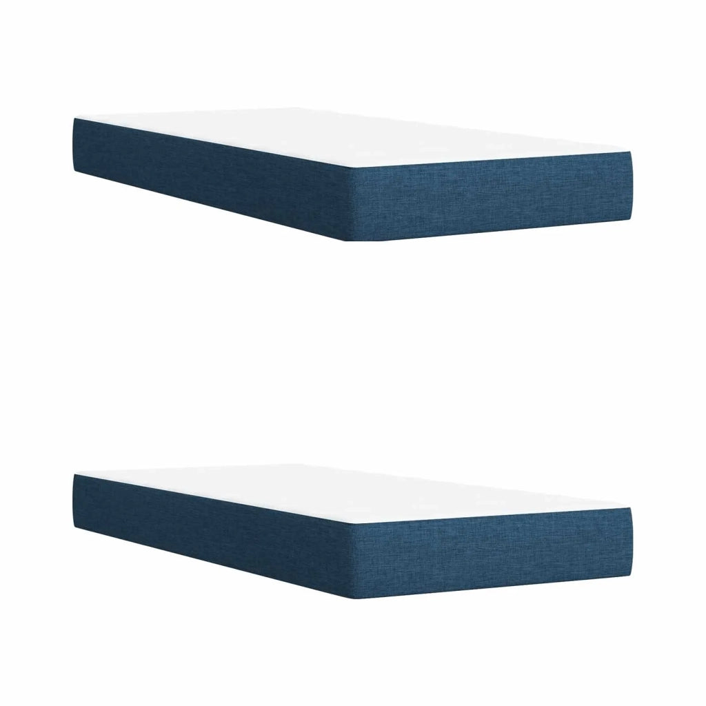 Letto box spring con materasso Blu 200 x 200 cm Tessuto 3453485