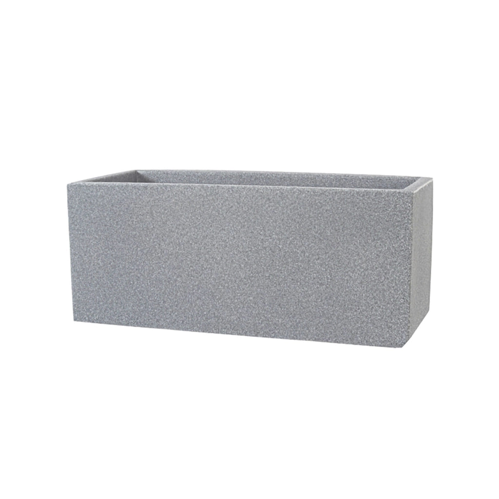 Vaso Rettangolare Indoor e Outdoor Tera Schio Cassa Smoke 115x50 cm in Plastica Grigio