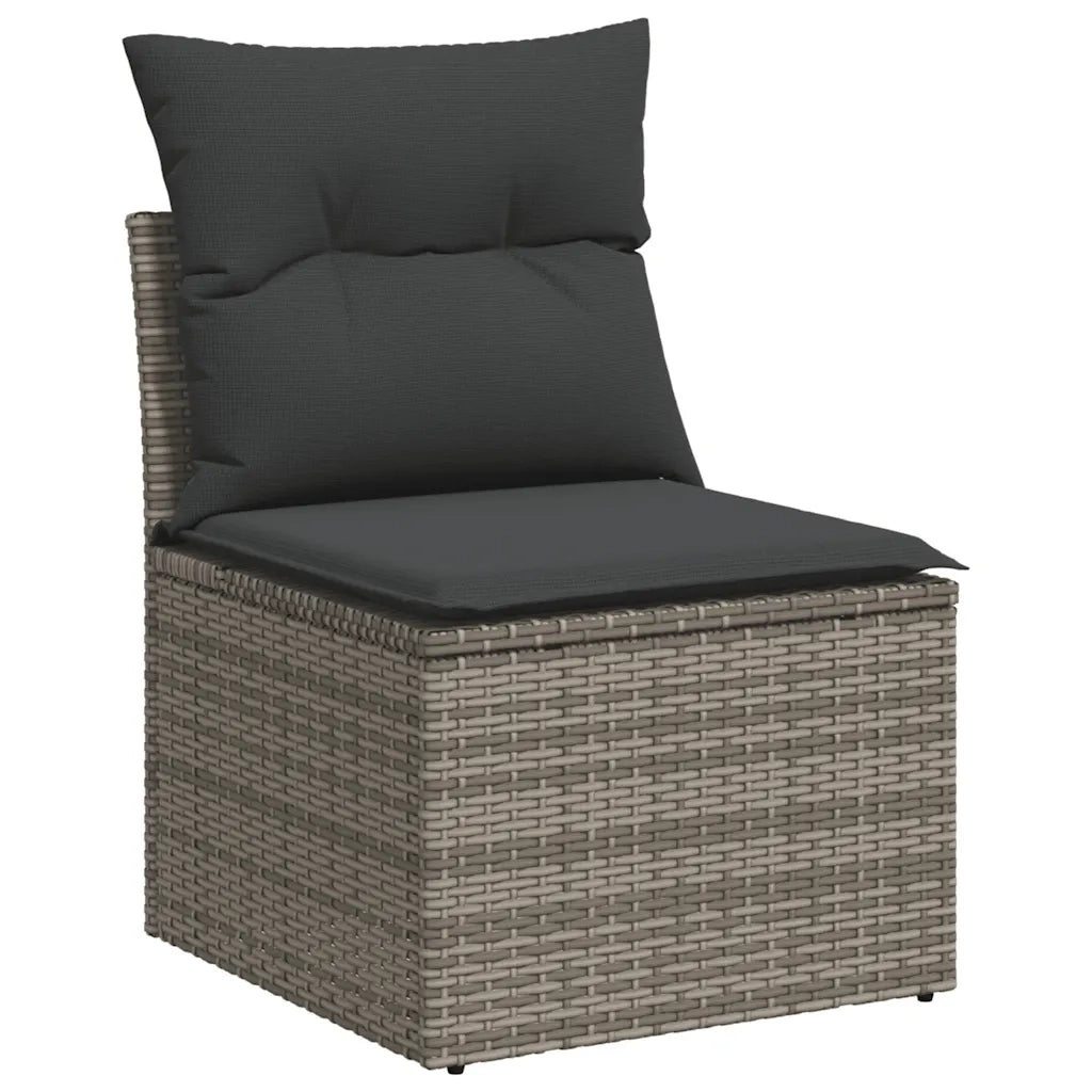Set Divano da Giardino 6 pz con Cuscini Grigio in Polyrattan 3327930