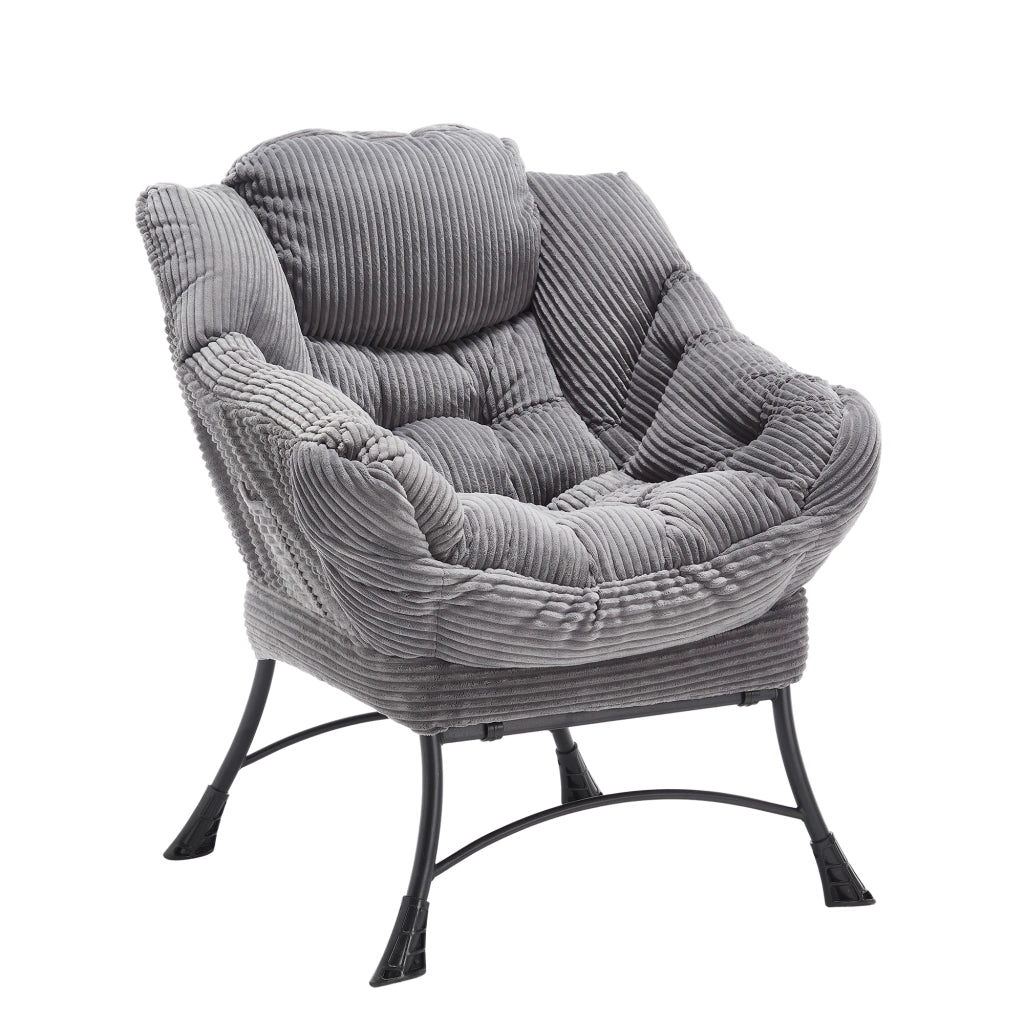 Poltrona Relax con Poggiapiedi e Braccioli ¨C Xylo ¨C Grigio, Tessuto Imbottito