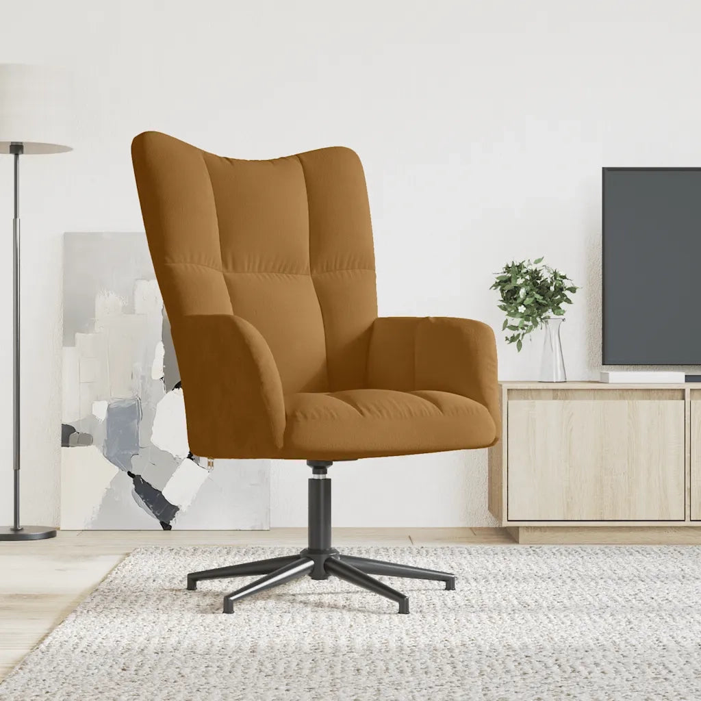 Sedia Relax Marrone in Velluto 328103