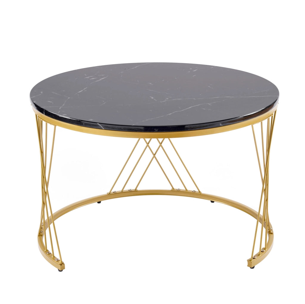 TAVOLINI DA CAFFÈ Set da 2 pezzi 70x70x47 cm MDF Nero effetto marmo