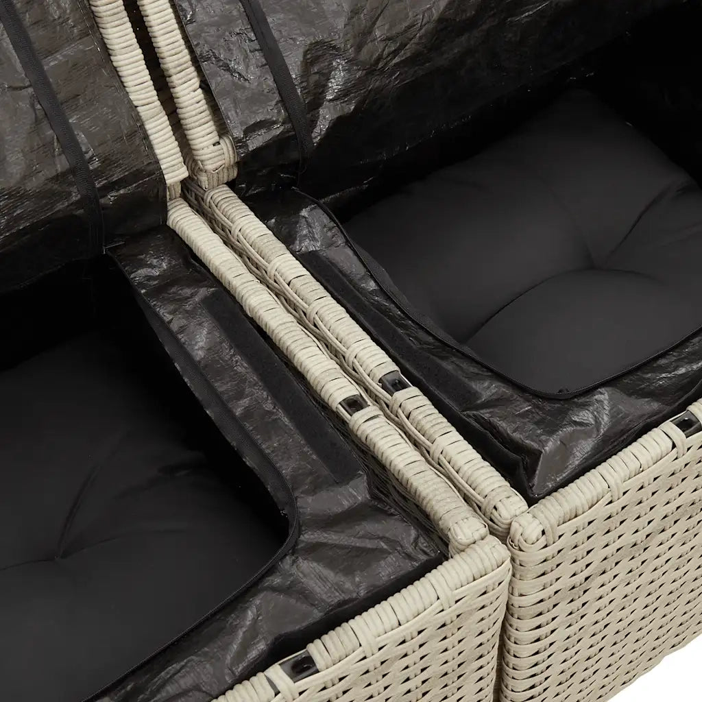 Set Divano da Giardino 8pz con Cuscini Grigio Chiaro Polyrattan 3326763