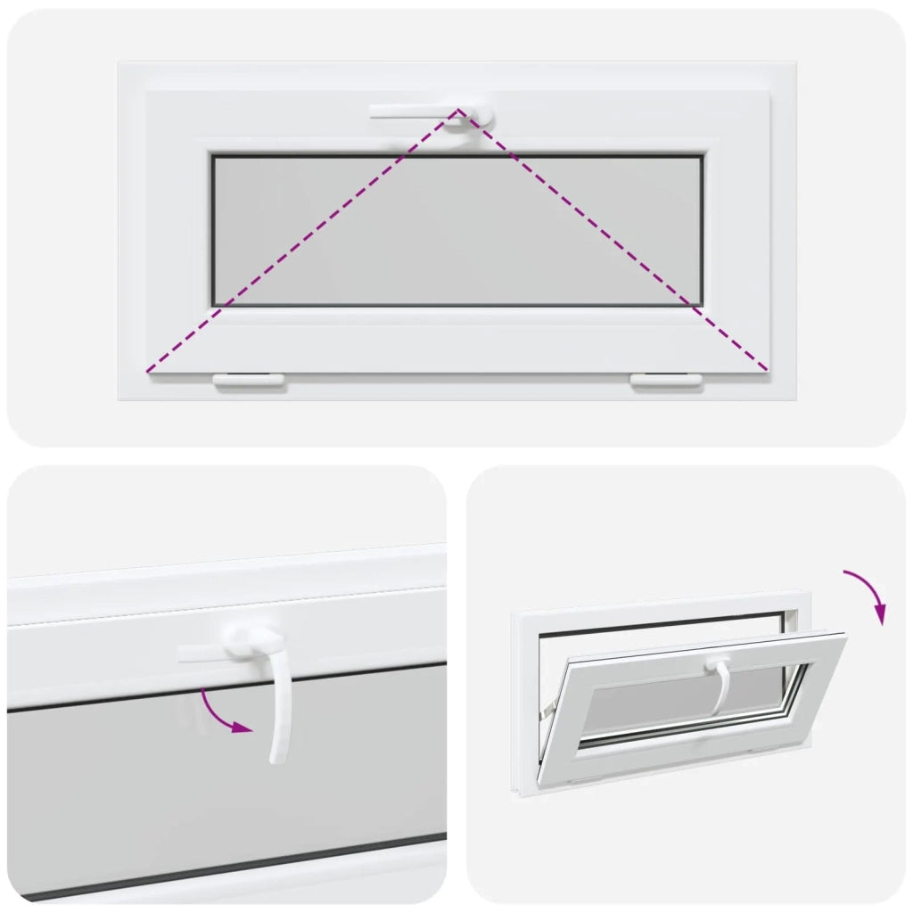 Finestra per Soffitta RISOR 80 x 40 cm PVC e Vetro Bianco CFW1832387