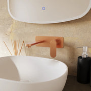 Miscelatore lavabo ad incasso placca squadrata rame spazzolato | Meryl