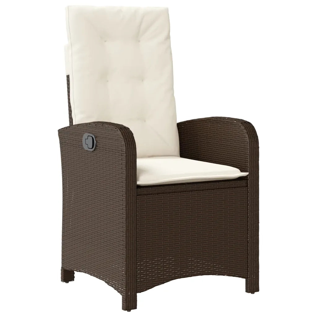 Set da Pranzo da Giardino 9pz con Cuscini Marrone in Polyrattan 3213212