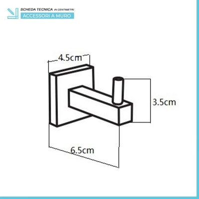 Set accessori a muro 6 pezzi in metallo cromato e viti incluse  Rock