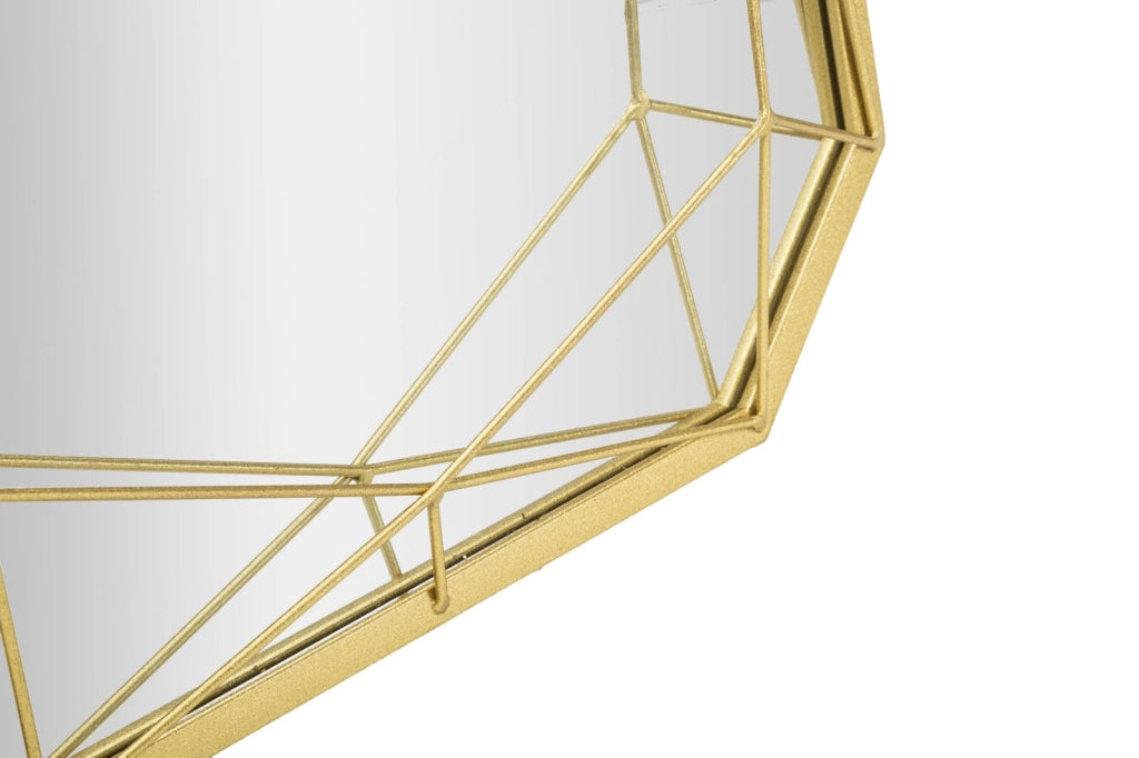 Specchio da Terra Gold 46x2x153 cm in Ferro e MDF e Specchio Oro