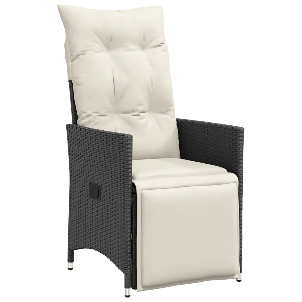 Set da Bistrò da Giardino 11 pz con Cuscini Nero in Polyrattan 3277233