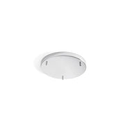Rosone Multicavo 3 Fori In Metallo Cromo Spazzolato D35Cm