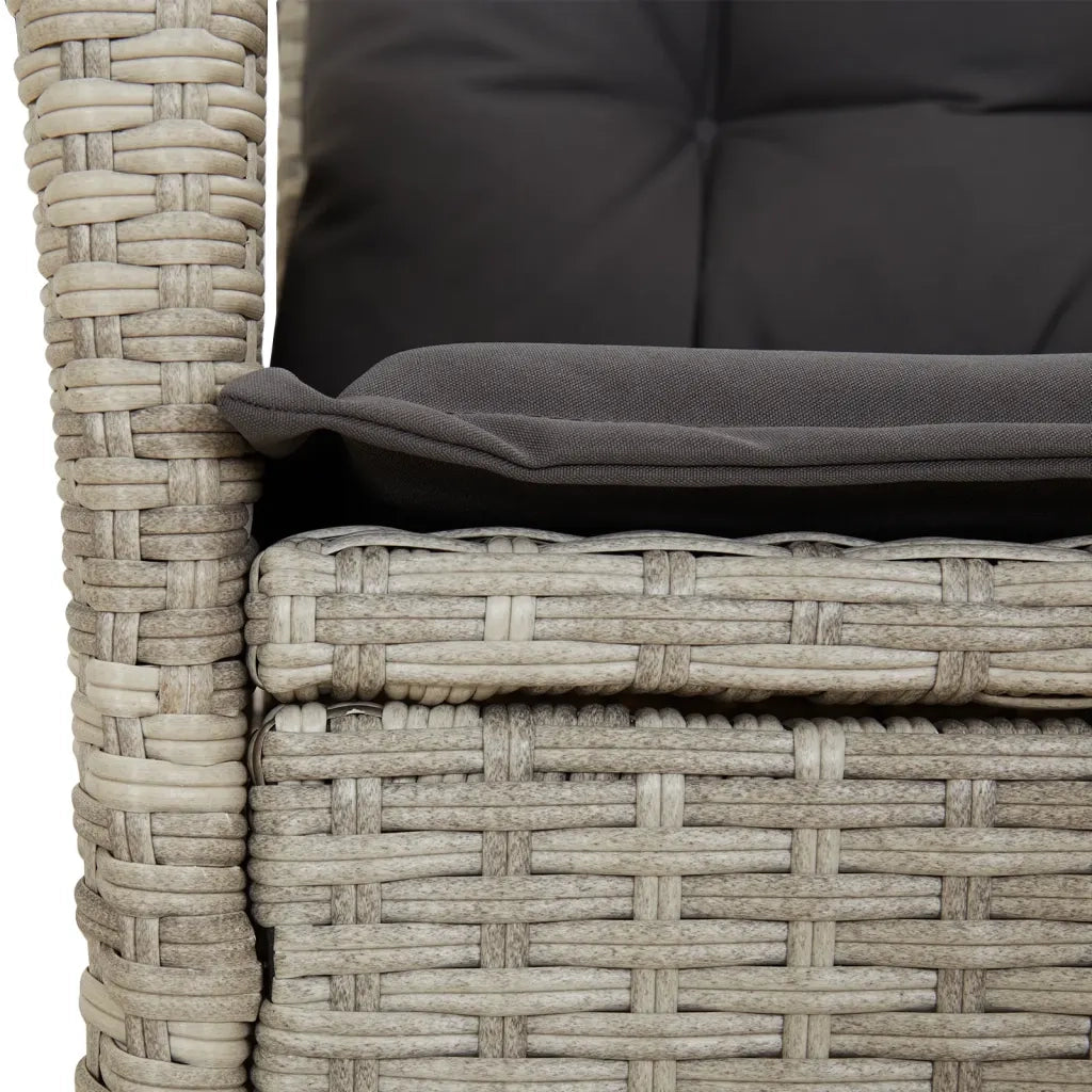 Set Pranzo da Giardino 9pz con Cuscini Grigio Chiaro Polyrattan 3213132