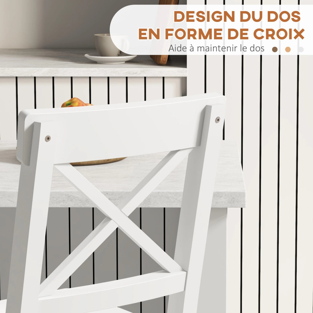Sedia da Bar ¨C Minimal ¨C Legno Bianco 60 cm