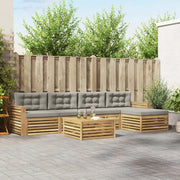 Set di divani da esterno 6 pz Bianco e Grigio Chiaro Poliestere 3390371