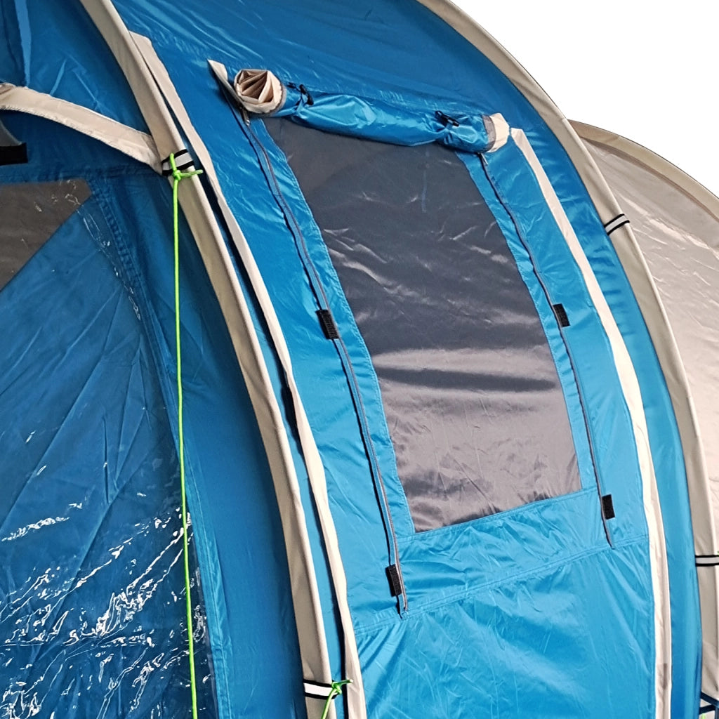 Tenda da campeggio 3-4 persone a 2 ambienti blu