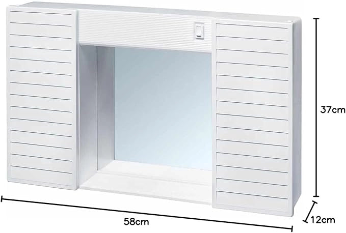 MOBILETTO DA BAGNO SIMPATY bianco con specchio e contenitore cm. 58x12x37 h