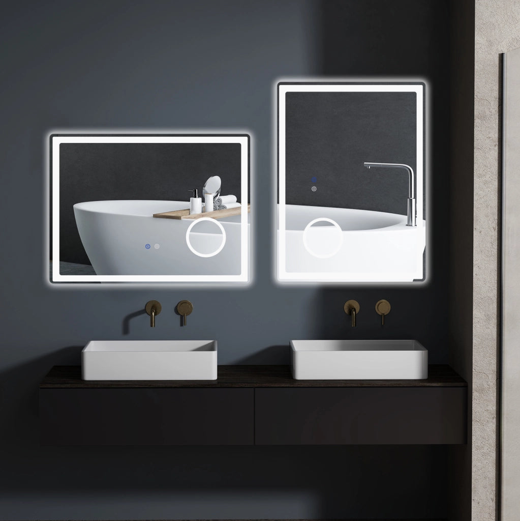 Specchio LED da bagno con ingrandimento 3x e touch