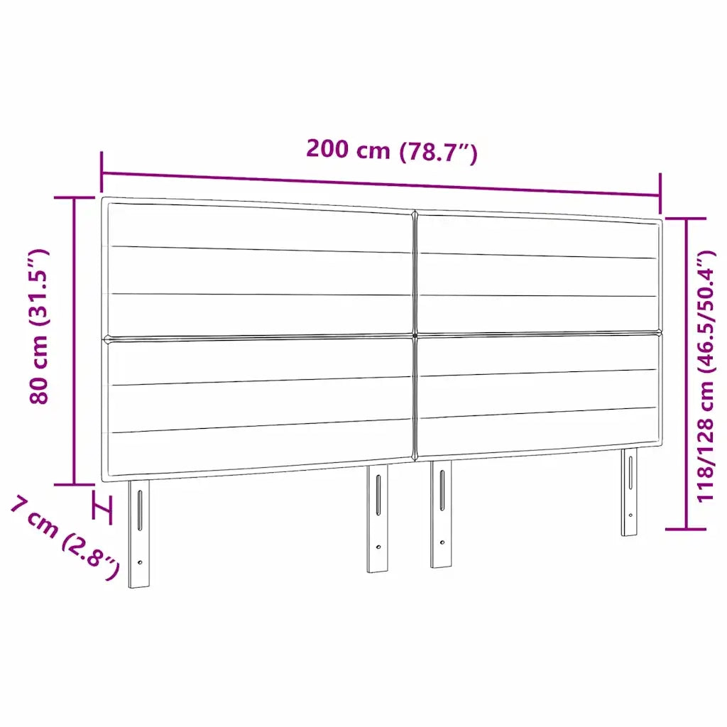 Testiera | Testata Grigio scuro 200 cm Tessuto