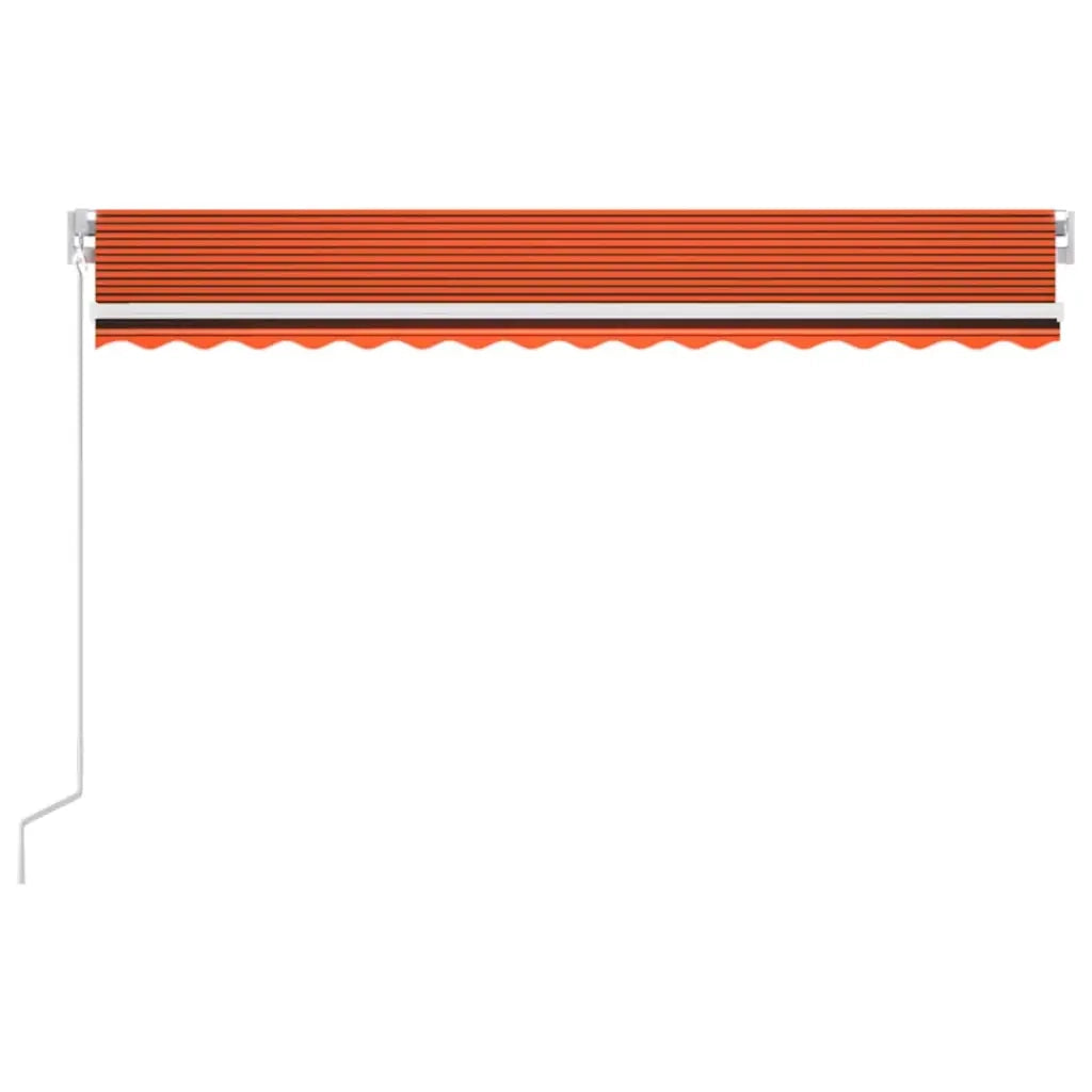 Tenda Automatica Sensore Vento e LED 450x300 cm Arancio Marrone