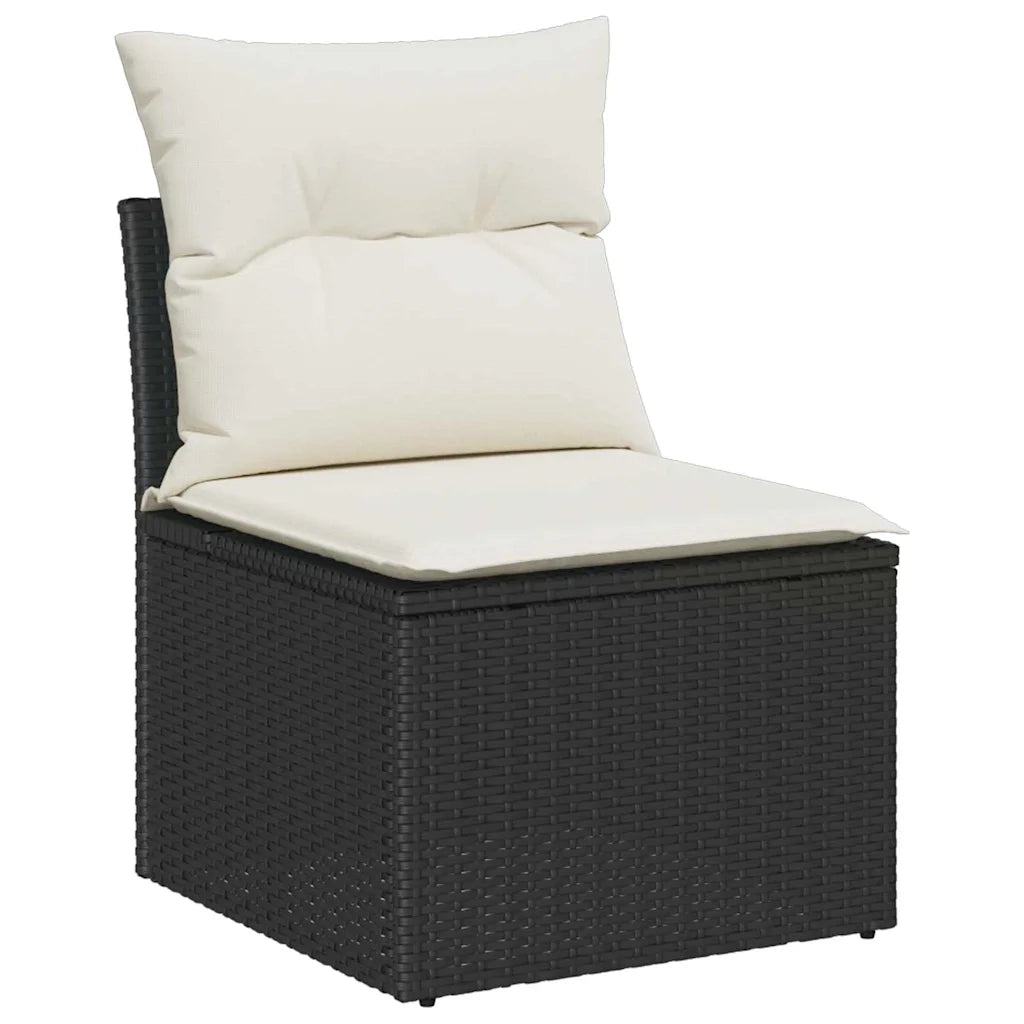 Set Divano da Giardino con archiviazione 8 pcs Nero Poly Rattan 3358602