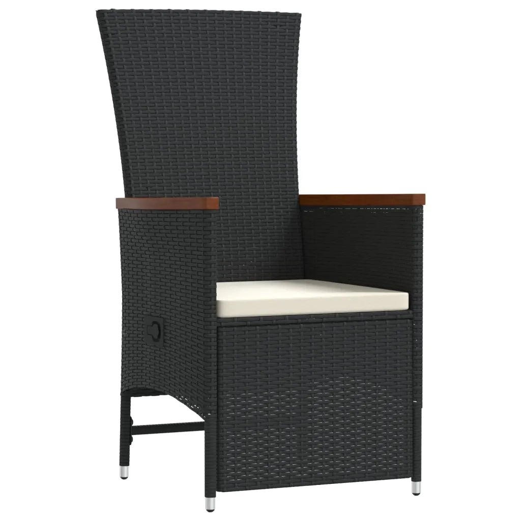 Set da Pranzo da Giardino 11 pz con Cuscini in Polyrattan Nero 3277539