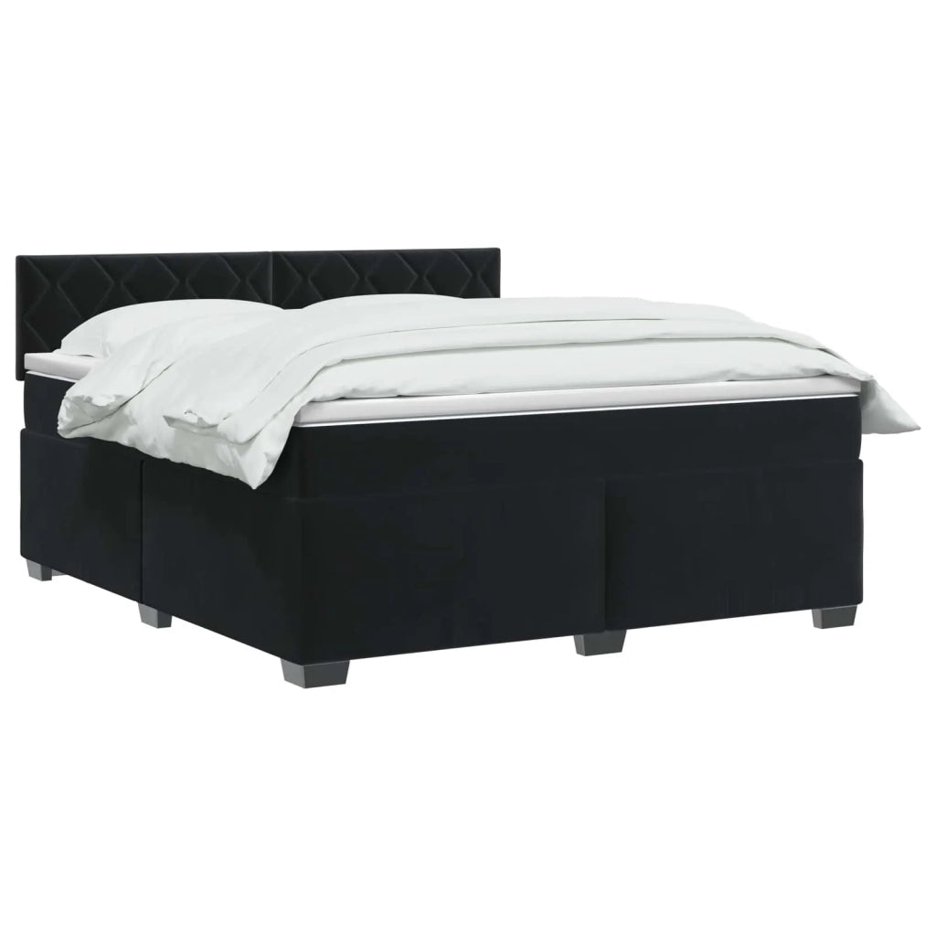 Letto con Box Spring, Materasso e LED Nero 180 x 200 cm Velluto 3452236