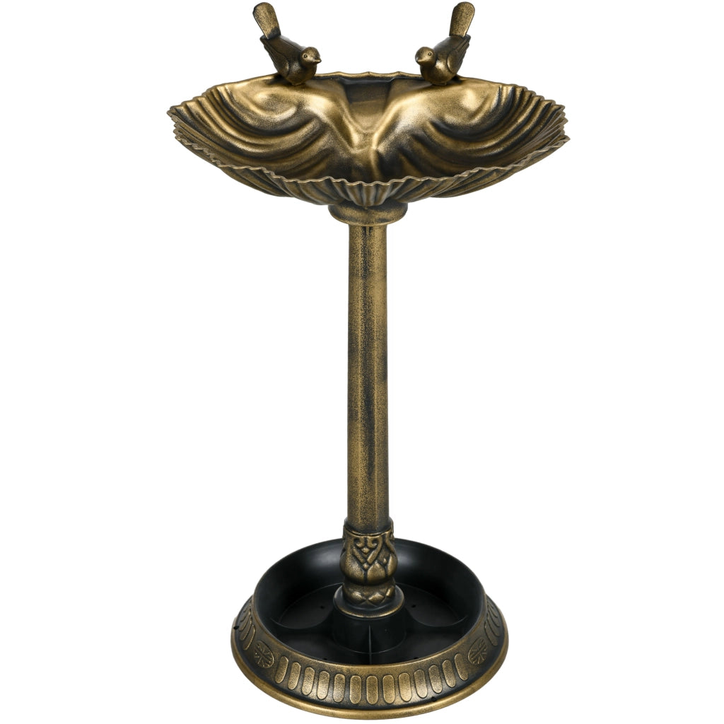 Bagno per Uccelli da Giardino ¨C Minimal ¨C 81 cm Conchiglia Bronzo Invecchiato