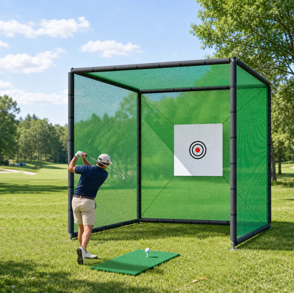 Rete da pratica golf 300 x 300 x 300 cm con accessori