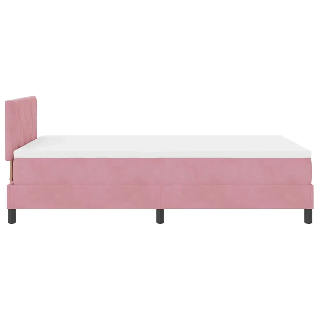 Letto a molle con materasso Rosa 120 x 190 cm Velluto 3339229
