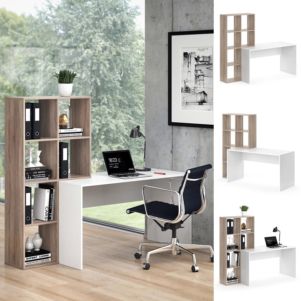 Vicco Scrivania con ripiani Bianco/Sonoma 166.8 x 59 cm