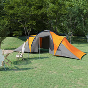 Tenda da Campeggio 6 Persone in Tessuto Grigio e Arancione