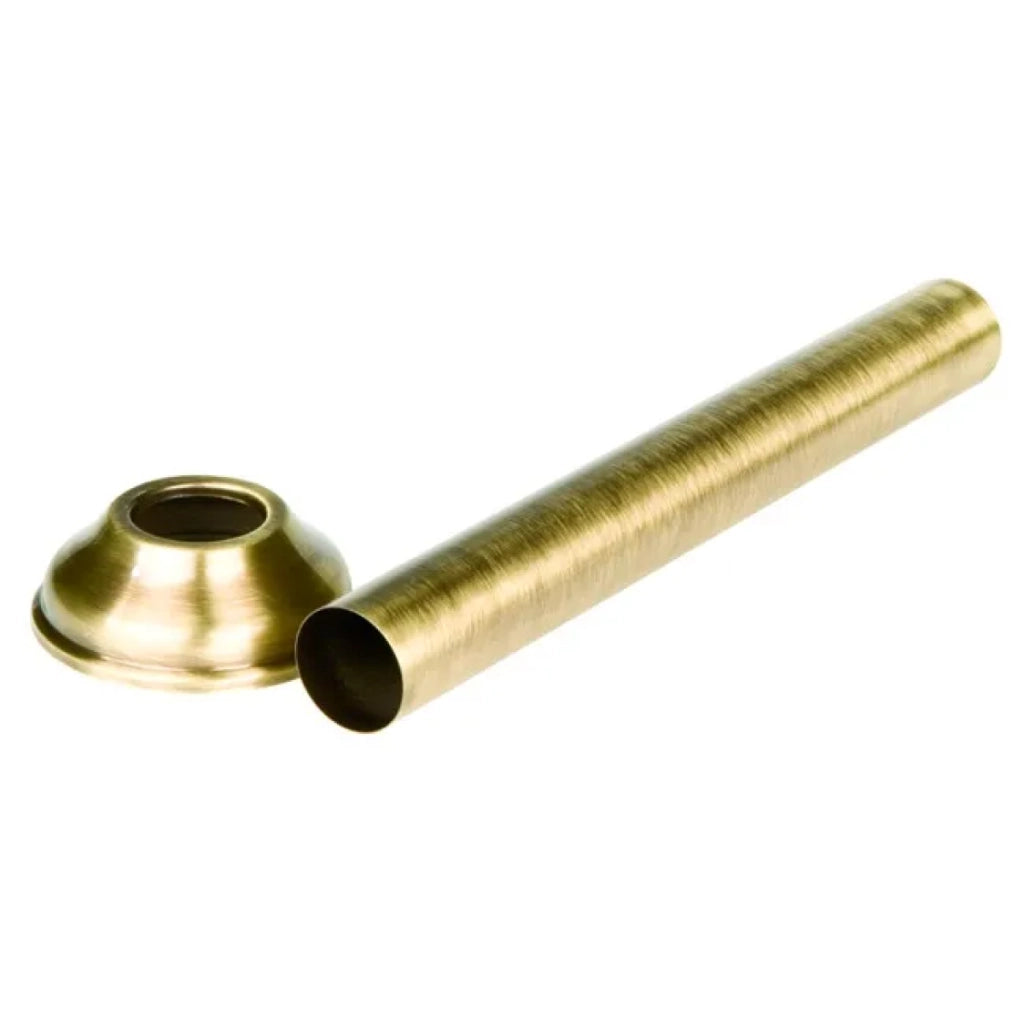 TUBO DIRITTO PER WC CON ROSONE COLORATO ø30x250 BRONZATO   PORTA & BINI RUBINETTERIE SNC