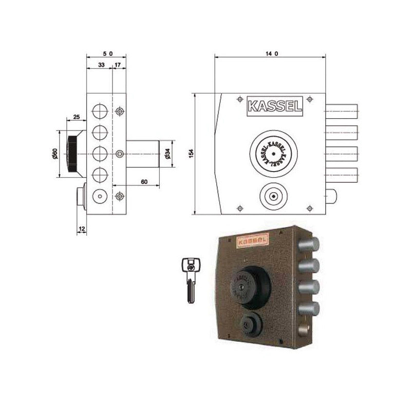 Serratura Sic.Semplice Dx Pompa 2151/Cp Kassel