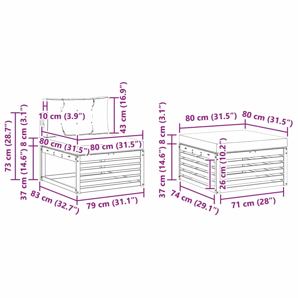 Set di divani da esterno 5 pz Bianco e Beige 3390323