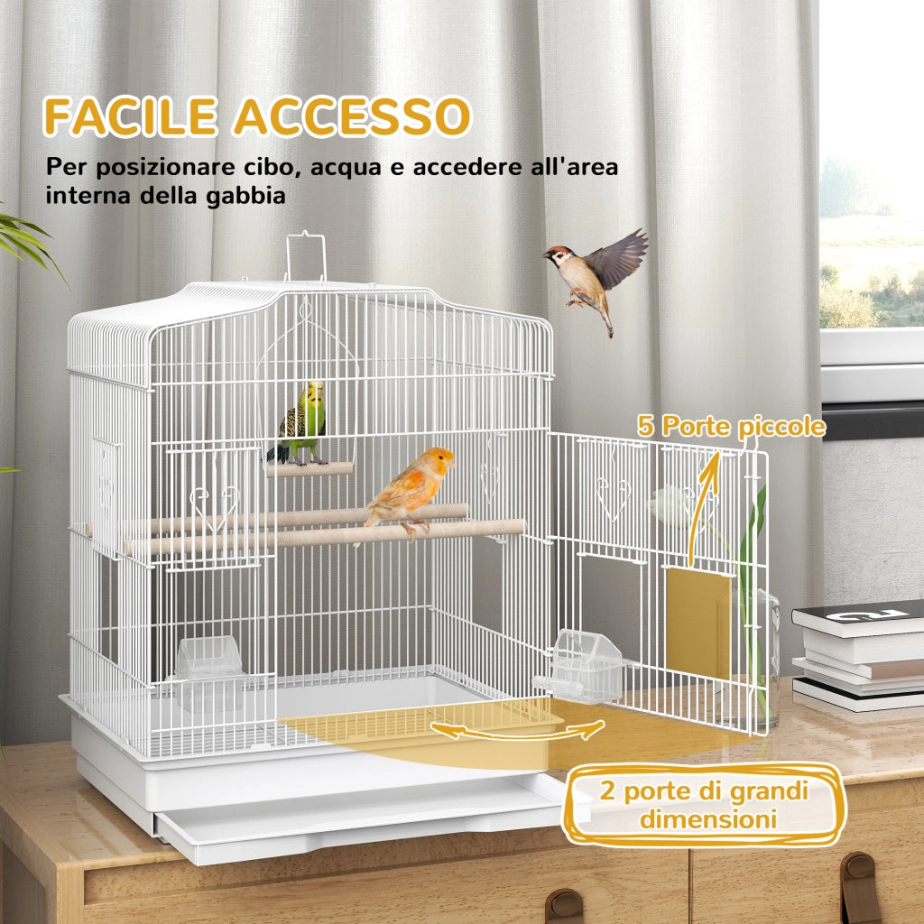Gabbia per Uccellini Portatile con Maniglia ¨C Minimal ¨C Bianco