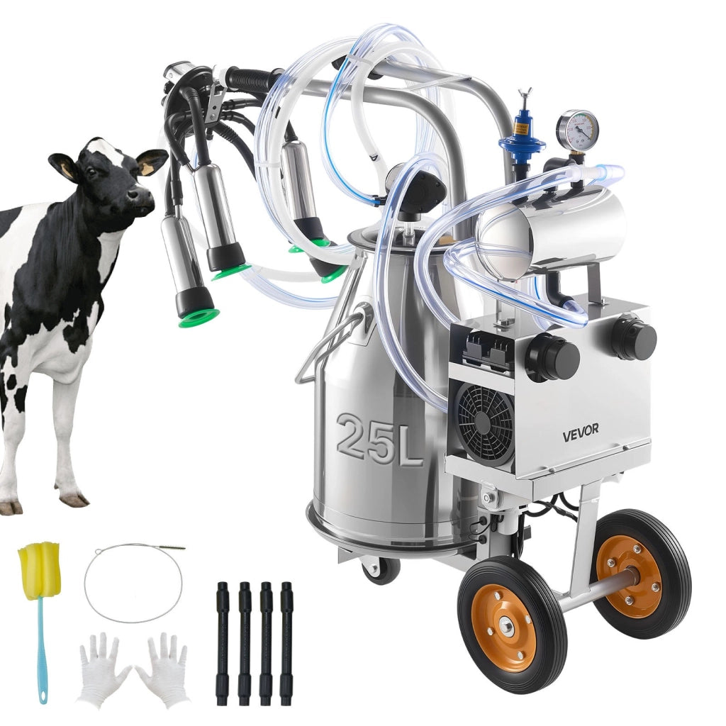Mungitrice Elettrica per Mucche 9JYZ-1 900W con Secchio Acciaio Inox 25L a Rotelle Robusta e Facile da Usare