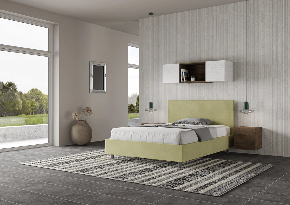 Letto Matrimoniale Extra Large 190x190 cm Senza Rete Adele Tè Verde