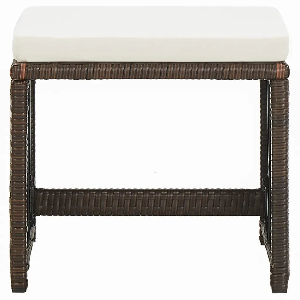 Set Divani da Giardino 9 pz con Cuscini in Polyrattan Marrone 3095514