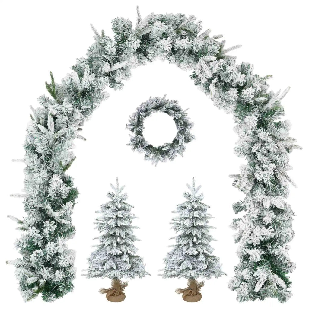 Albero di Natale Mini 45 cm PVC e PE Verde e Bianco 3468426