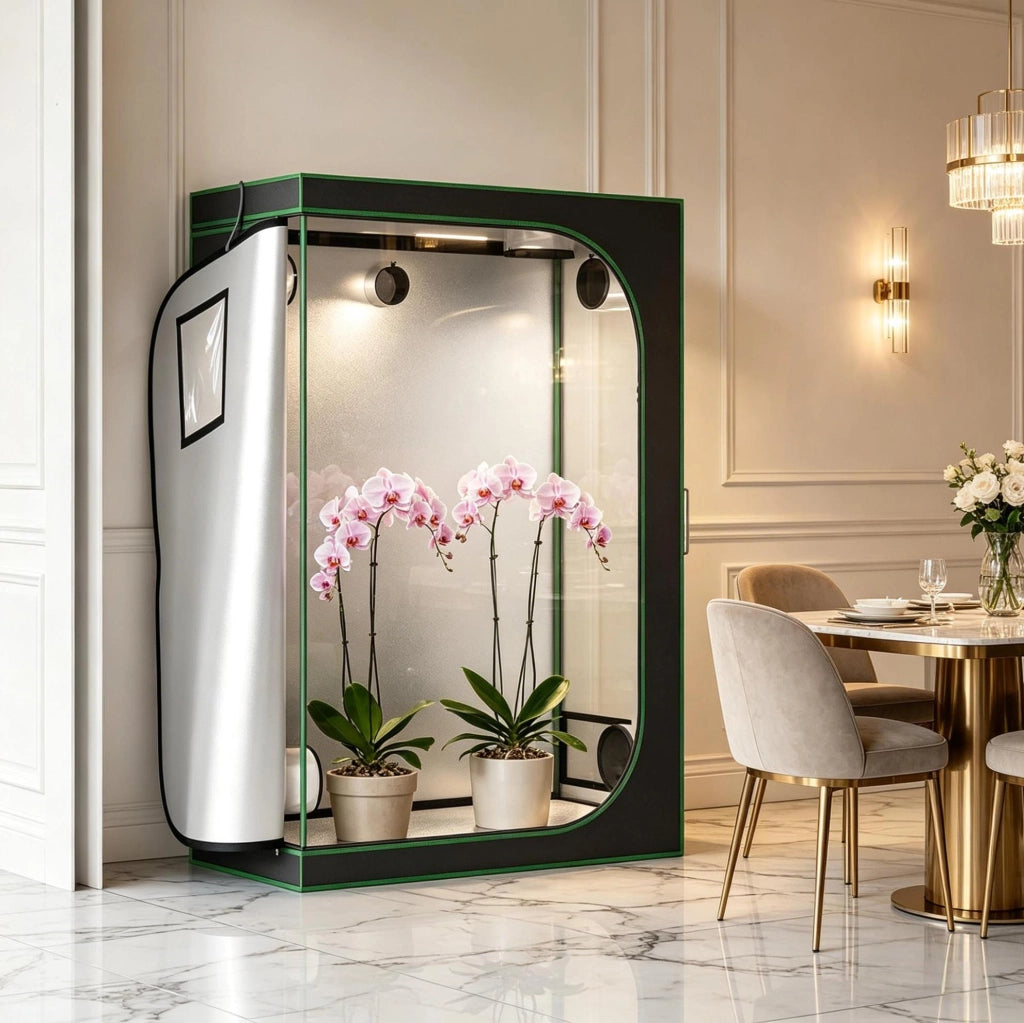 Serra indoor ULEVR 60x120x180 cm con rivestimento Oxford 600D e struttura in acciaio, nero e verde