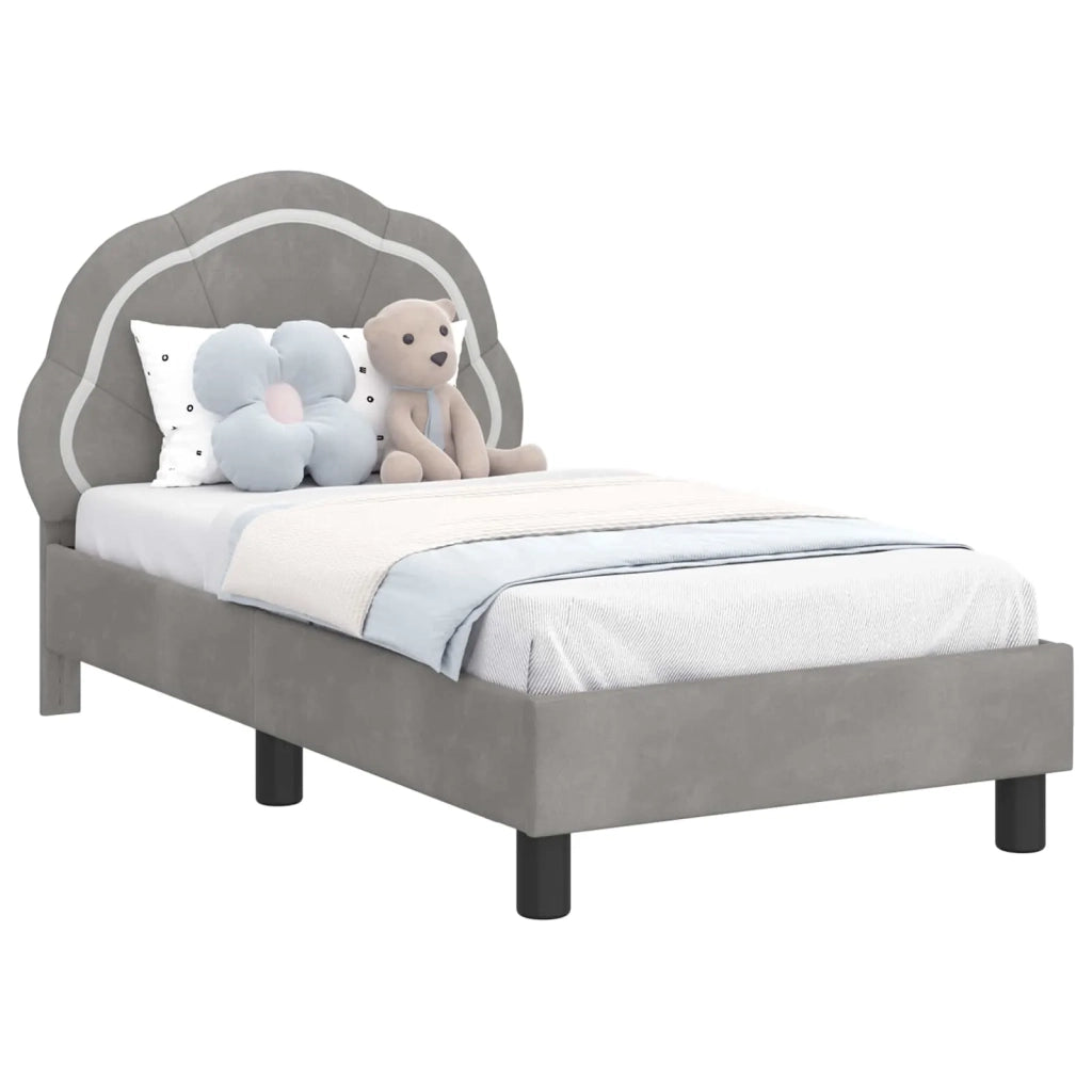 Struttura letto per bambini con testata Grigio Chiaro Velluto 42010894
