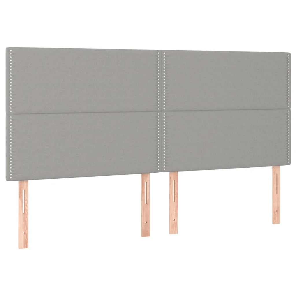 Testiera | Testata Grigio Chiaro 200x5x118/128 cm Tessuto