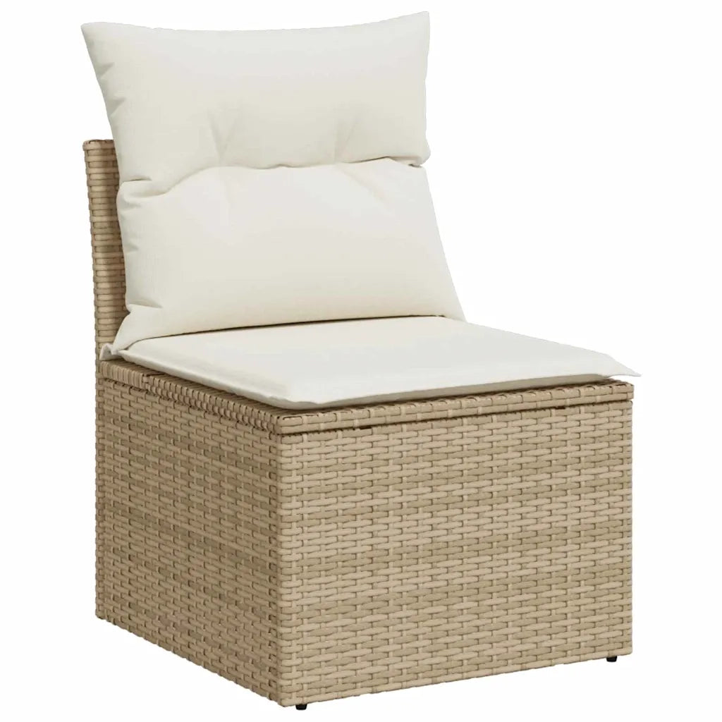 Set Divano da Giardino con cuscino 9 pcs Beige Poly Rattan 3359858